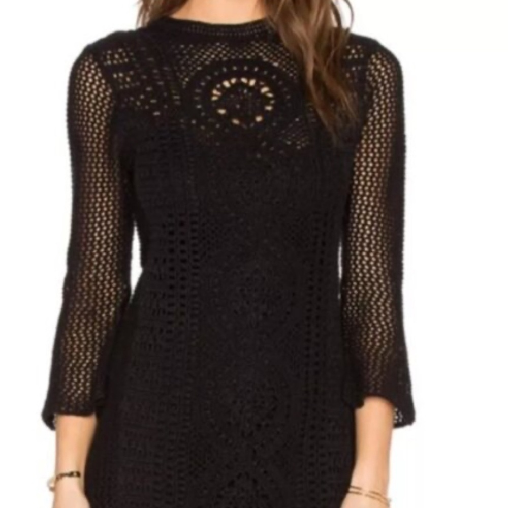 Free People Crochet Black dress XS